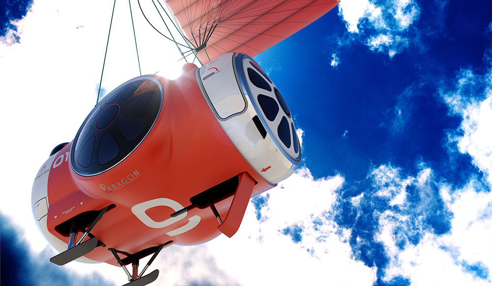 The World View space balloon capsule ascending