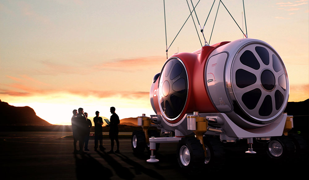 The World View space balloon capsule at sunset