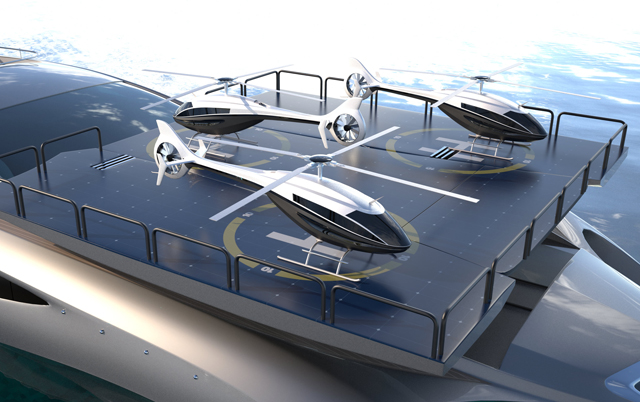 Xhibitionist superyacht concept helipad