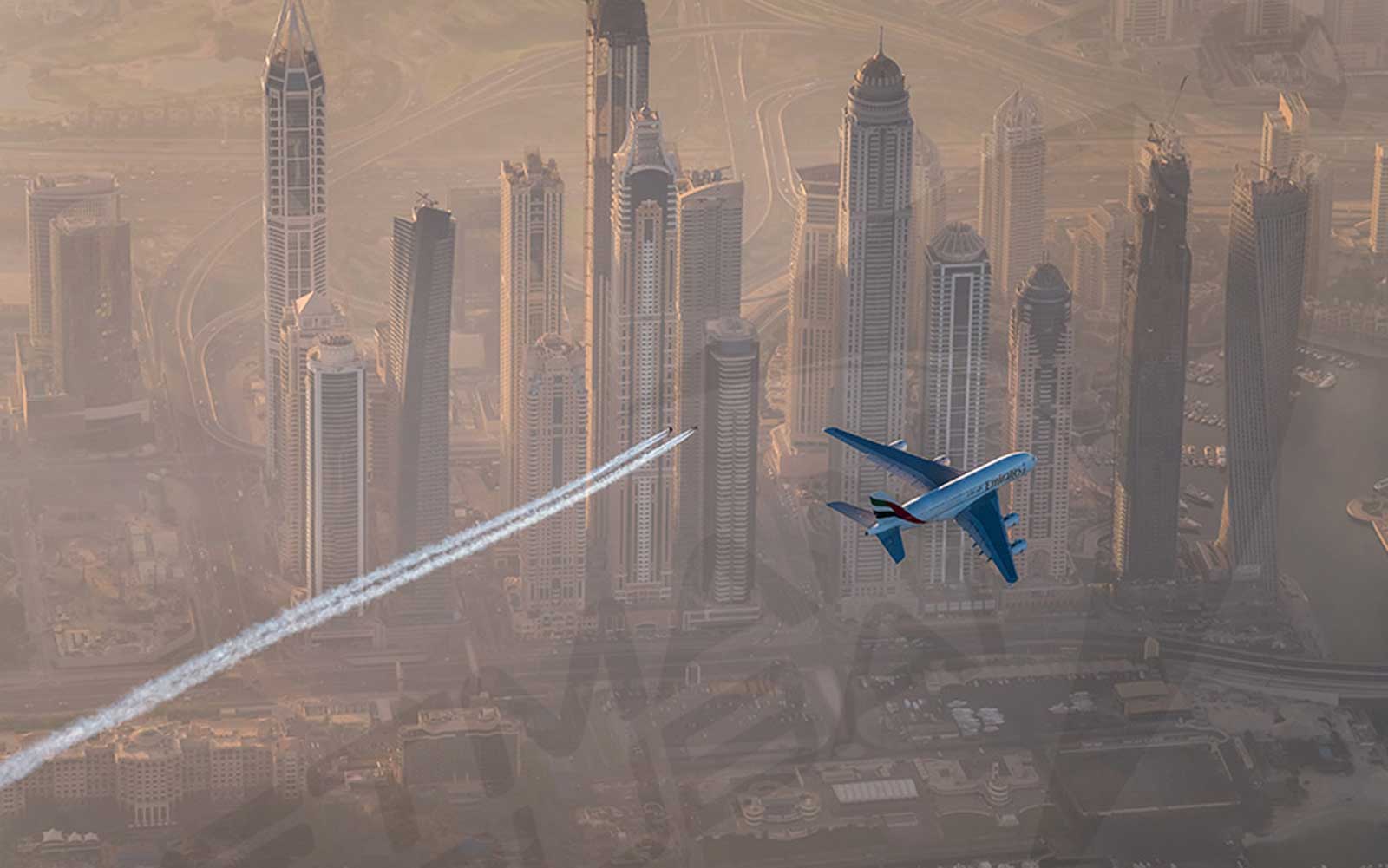Jetman Xdubai flying over Dubai Marina