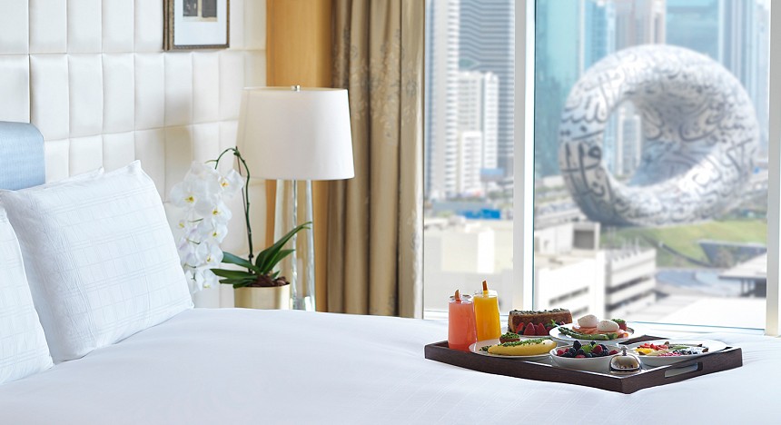 Ritz Carlton DIFC, Royal suites, luxury hotel in DIFC, Dubai, luxury travel, best hotels, five star hotels in difc, luxury suites, luxury rooms, spa, fine dining restauramnts, spa, pool, stay, book a stay