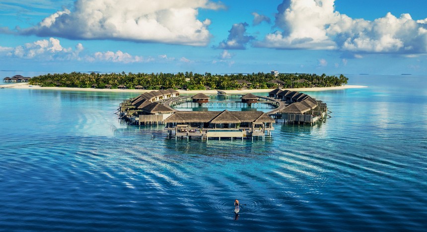 Velaa Private Island, luxury island resort, Indian ocean views, Sunset Deluxe Water Pool Villas, luxury travel, visit maldives, maldives islands, island resort, beach destination