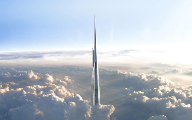 Rising high above the clouds, the peak of Kingdom Tower will mark the narrowest point of the building. It's sloped exterior has been specifically designed to reduce intense wind loads, which increase with height