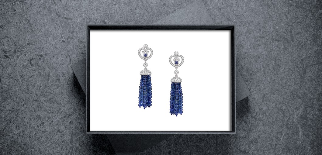 Sapphire earrings, Fabergé.