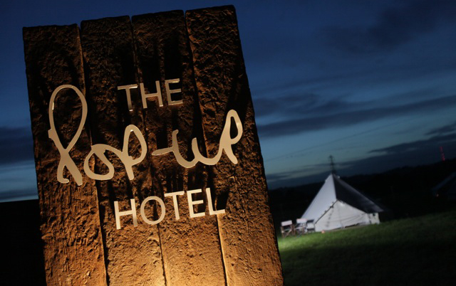 Glastonbury tent hotel suite