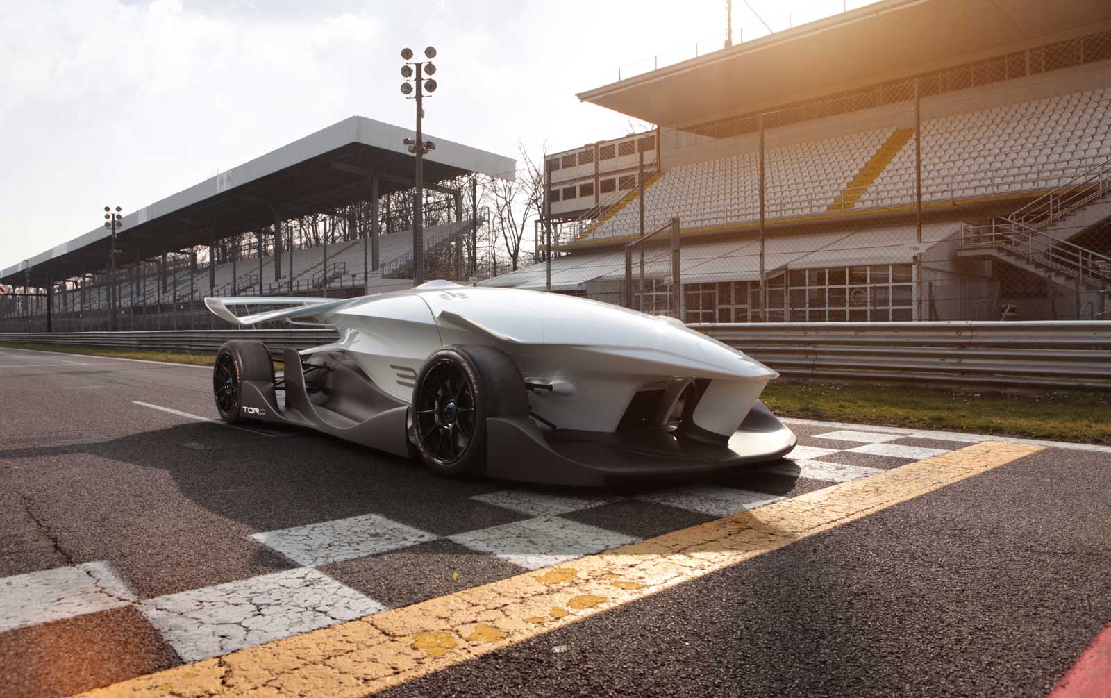 The ED Torq driverless race car on the track