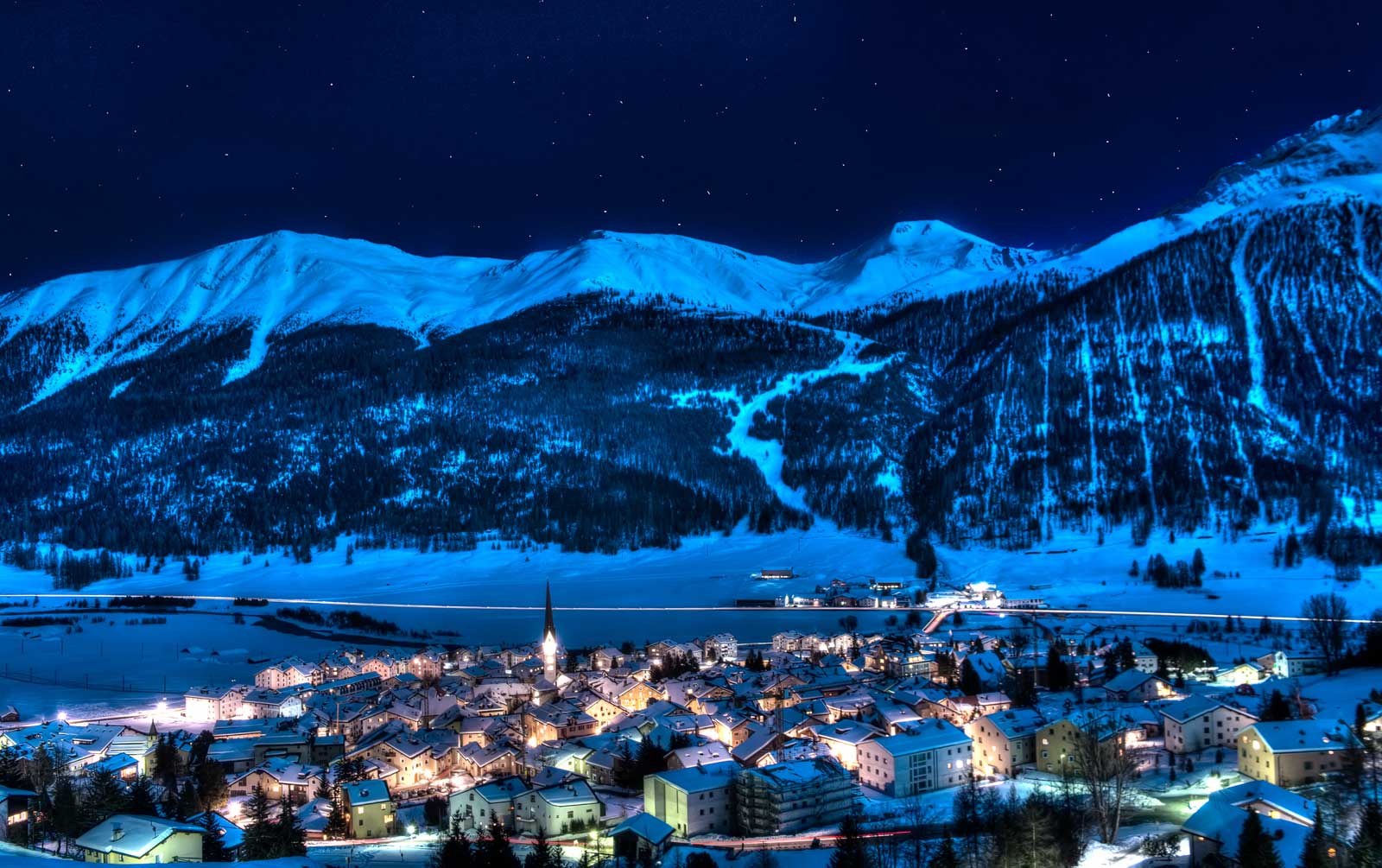 St Moritz at night