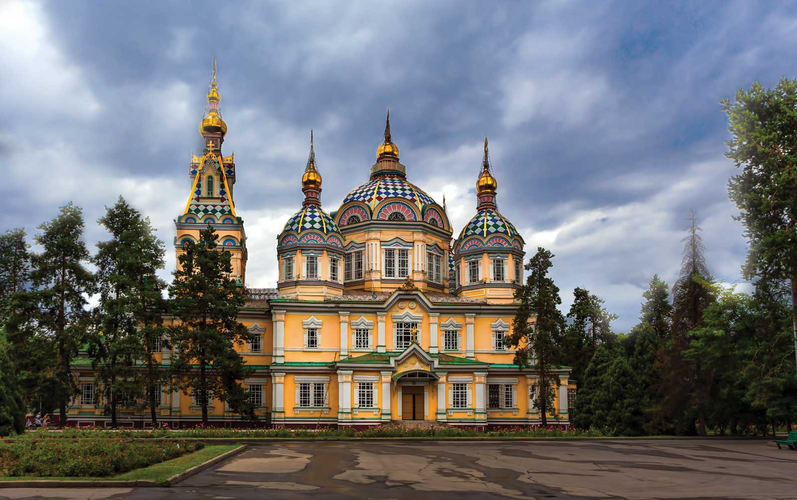 Kazakhstan building cloudy sky