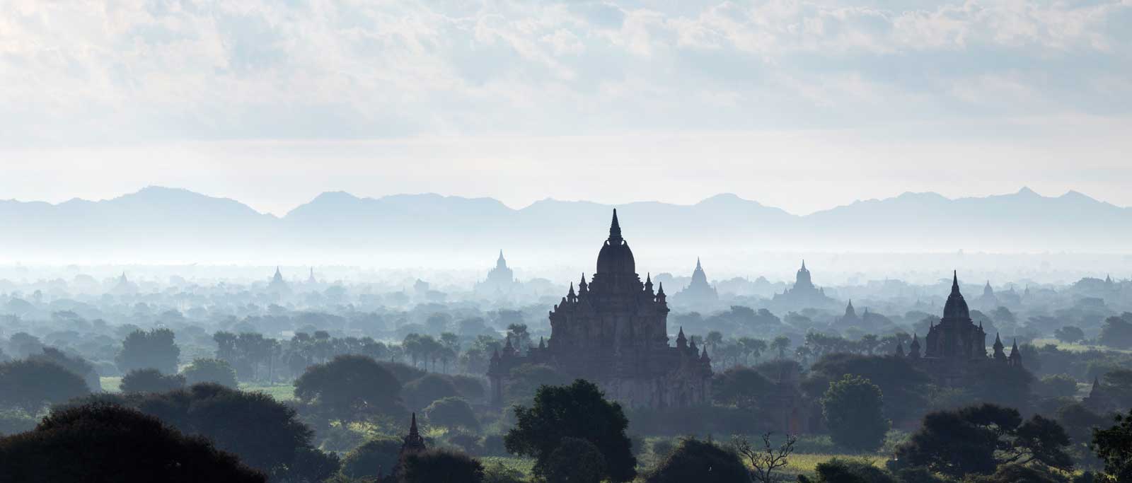 Myanmar temples at dawn