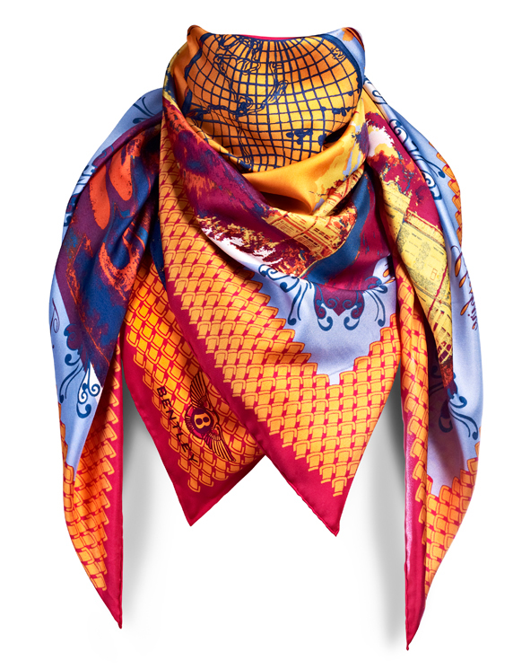 Bentley printed silk square scarf