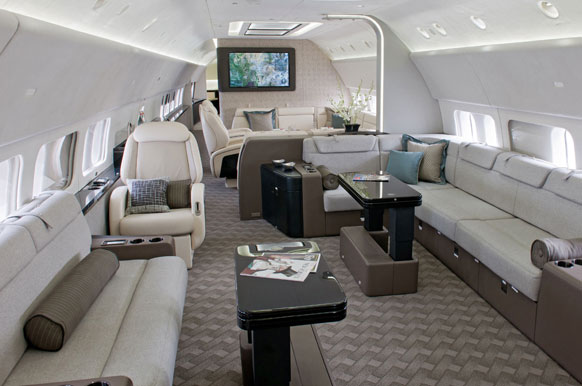 Private jet interior