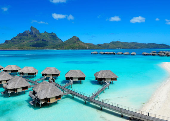 The over-water villas of Four Seasons Bora Bora