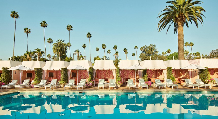 The Beverly Hills Hotel, 5-star hotel, Dorchester Collection,  iconic 5-star luxury hotel in Los Angeles, Bright and elegant rooms, the home of Hollywood royalty, pastel-pink hideaways, Los Angeles, luxury hotels and resorts
