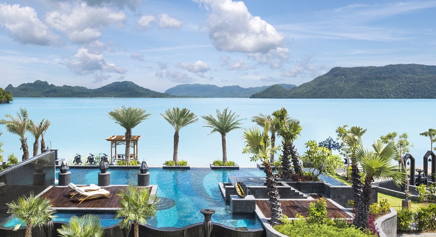 The view over the water at St Regis Langkawi