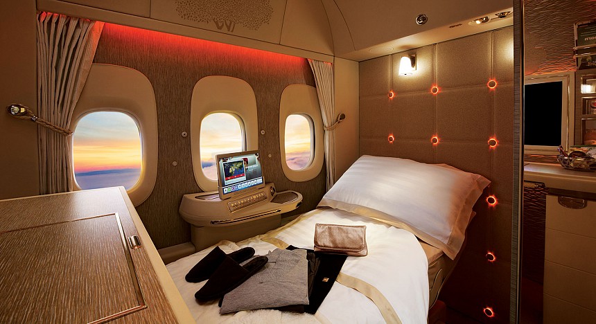 Emirates Airline, Mercedes-Benz S-Class, Emirates’ Boeing 777 aircraft first class
