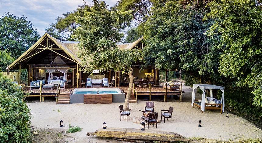 Chiawa Camp, Zambia, Suite dreams, luxe, villa, pool, spa, adventure, trees, africa