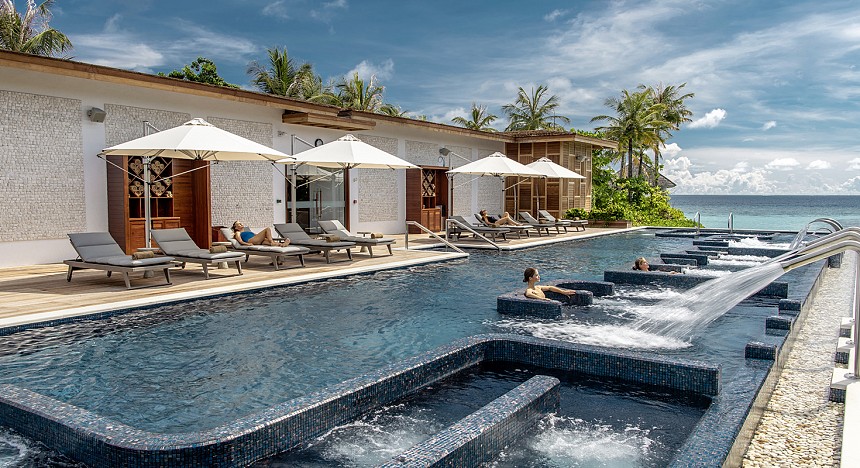 Escapes, luxury hotels and resort, island resorts, villas, spa, wellness, pool, Luxury travel, visit Maldives, Indian Ocean wellness, Waldorf Astoria, Beach villas pool villas