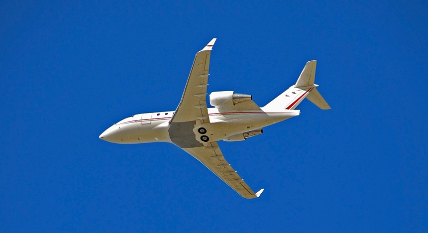 A Gulfstream jet in flight