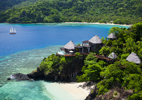 Fiji's Laucala Island is surrounded by quiet lagoons and crystal clear waters