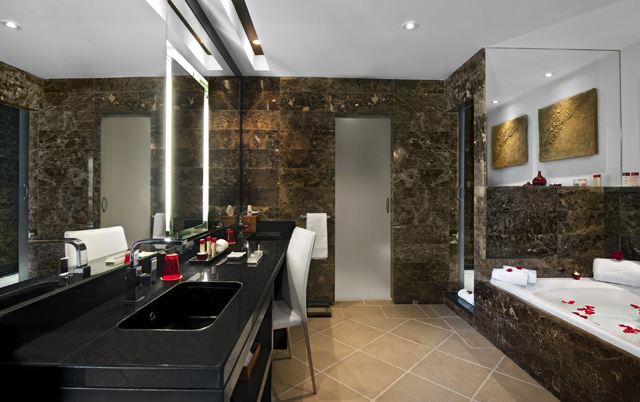 The spacious bathroom is the most low-key feature, but offers ample amenities 