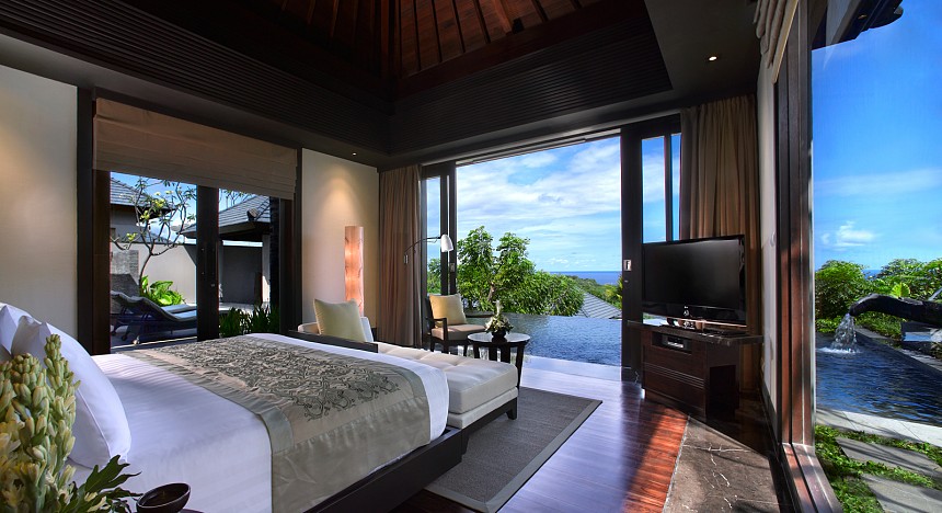 A view from the ocean villa suite at Banyan Tree Ungasan