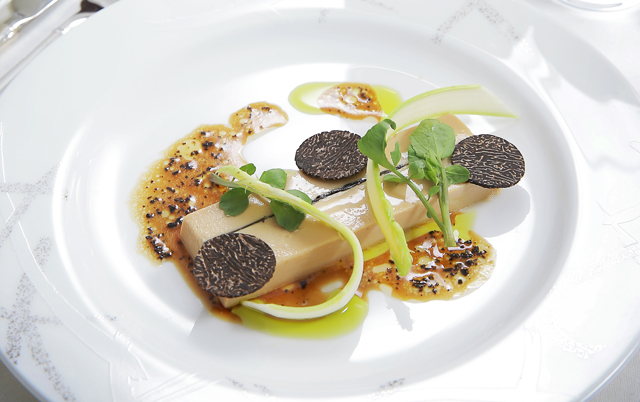Terrine - foie gras, truffle, asparagus, brioche