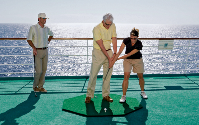 Hit the deck: Crystal Symphony also boasts a putting green