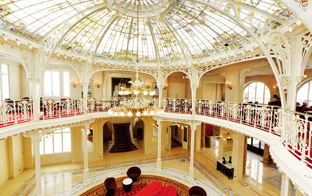 The decadent domed interior of Hôtel Hermitage