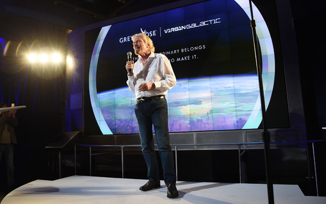 Sir Richard Branson on stage at the Rose Space Center and Planetarium in New York