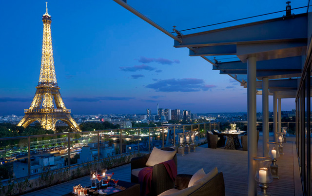 Eiffel Tower view from La Suite Shangri-La, Paris