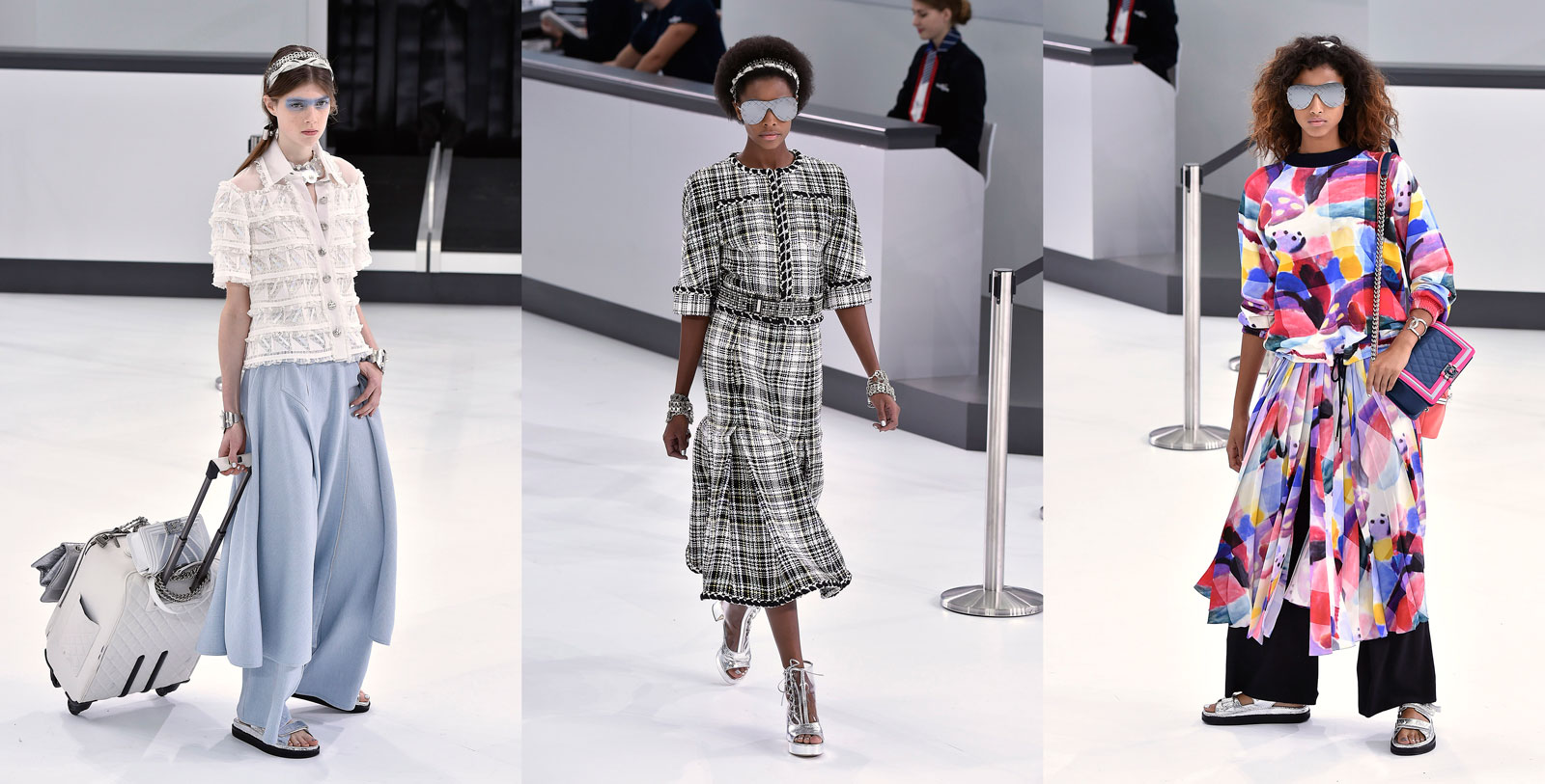 Chanel takes the runway to the airport for Paris Fashion Week