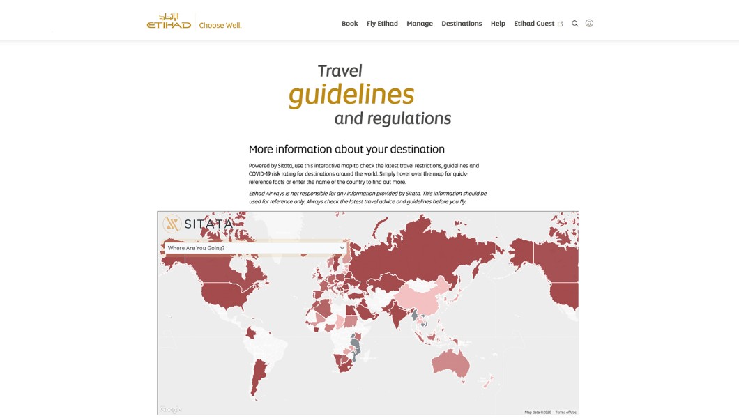 Etihad Airways - Travel guideline and regulations