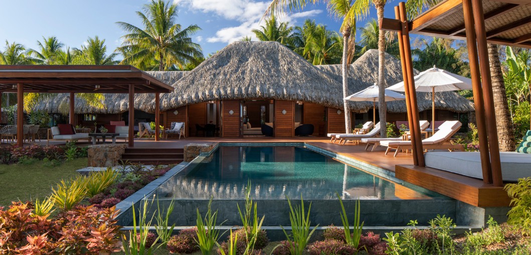 Beachfront Villa Estates at Four Seasons Resort Bora Bora.