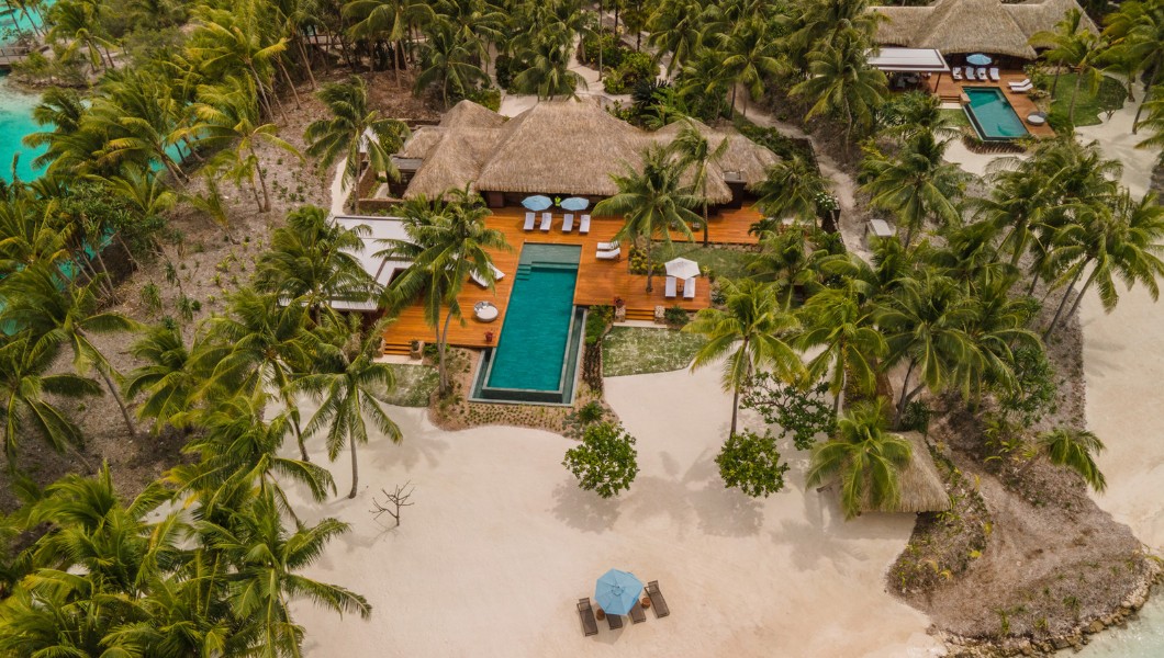 Beachfront Villa Estates at Four Seasons Resort Bora Bora.