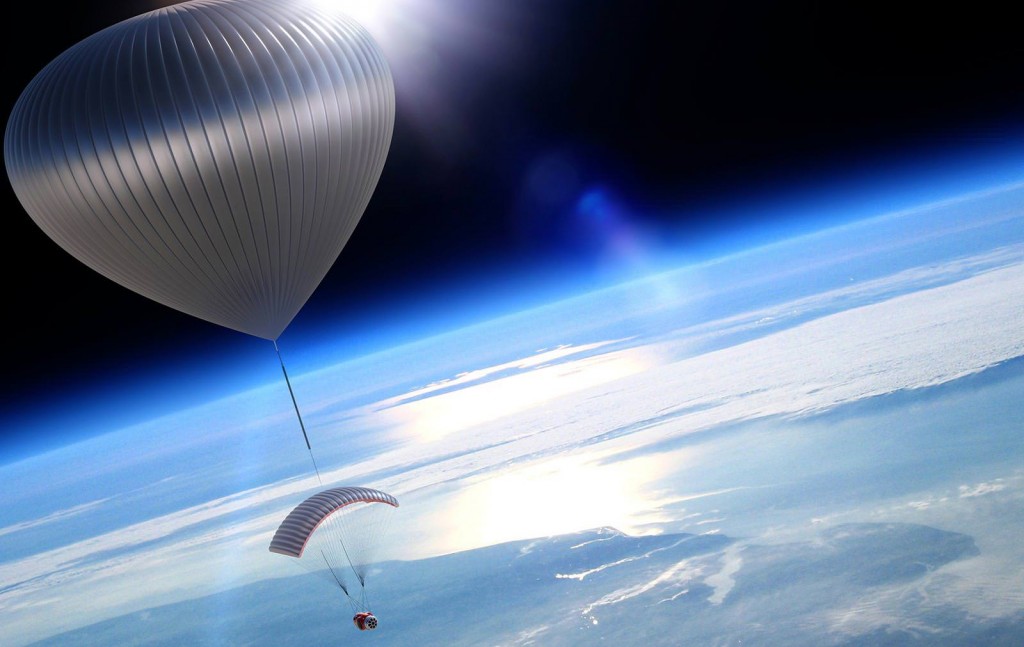 The World View space balloon capsule in space